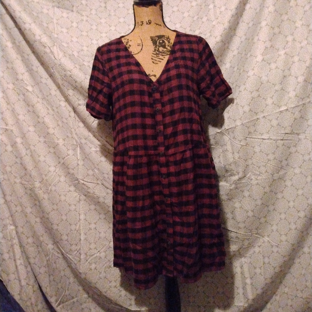 Wild Fable Dark Purple Plaid Dress